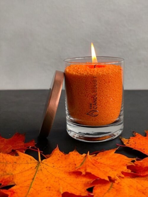 Bekvapė biri žvakė stiklo indelyje - "Orange" 160 g.