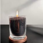Bekvapė biri žvakė stiklo indelyje - "Black" 160 g.