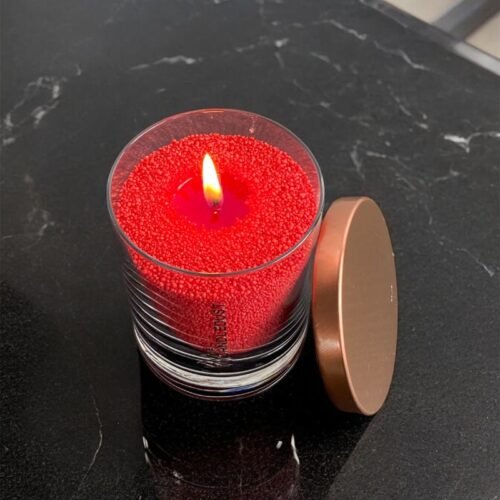 Bekvapė biri žvakė stiklo indelyje - "Red" 160 g.