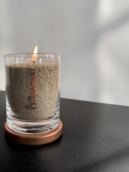 Bekvapė biri žvakė stiklo indelyje - "Olive Green" 160 g.