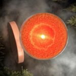 4.jpg Bekvapė biri žvakė stiklo indelyje - "Orange" 160 g.