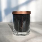 Bekvapė biri žvakė stiklo indelyje - "Black" 160 g.